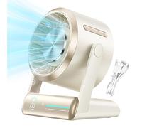 Desktop Fan, 100-Speed Air Circulator, 8x6 Inch Portable Personal Fan, Digital Battery Display, Ultra-Quiet Brushless Motor, 4000mAh Rechargeable Desktop Cooler, Wall-Mountable Design for Bedside