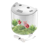 Desktop Fish Tank - aquarium autonettoyant avec pompe à eau | Habitat transparent 2L pour les étoiles de mer, les escargots et les animaux domestiques aquatiques | Petit bol de poisson qui