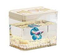 Desktop Fish Tank, Lightweight Sturdy Fish Tank, Colorful LED Lights, PP+PC Unique Room Decor, Perfect Family, Friends, And Colleagues, For Home or Office, 4,72 x 3,15 x 3,94 In