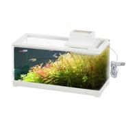 Desktop Fish Tank, Low Voltage Quiet Desk Aquarium with Water Pump, Large Opening Leakproof Light-Up Small Aquarium for Tables, Desks, Bedrooms, Living Rooms, Shelves, 30x13x15cm
