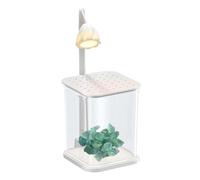 Desktop Landscape, Shrimp Tank with Light, Aquarium Tank with Night Light and Green Crystal for Fish, Shrimp, Crabs, Jellyfish, Betta Aquarium Tank with Night Light