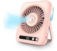 Desktop Mist Fan Portable USB Cooling Fan LED Display | 120-Degree Adjustable Angle LED Display Water Spray Fan for Bedside Dorm Summer Bedroom Car School Music Festival