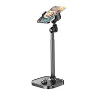 Desktop Phone Holder - Magnetic Adjustable Stand with Rotating Angle, Height Extension Mount for Hands-Free Viewing, Stable Base with Anti-Slip Pad, Gadget Accessory for Video Calls and Streaming