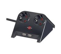 Desktop-Power USB-Charger - Coupe-circuit - connecteurs de sortie : 2 - 1.8 m cordon - noir poli