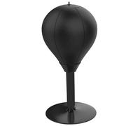 Desktop Punching Bag for Kids Adults Strong Resilience Boxing Ball with Stand PU Practicing Training Stress Relief Punching Bag, Solid Black Boxing Ball with Stand