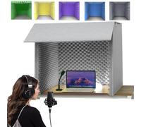 Desktop Soundproof Cover,Isolation Booth,Home StudioBooth,Portable Vocal Recording Booth,Double Layer Soundproof Vocal Sound Absorbing Shield,Sound Proof Foam Panels to Filter Vocal