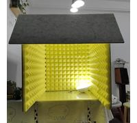 Desktop Soundproof Cover, Microphone Foam Booth Cube, Portable Vocal Booth for Recording, Self Made Sound Booth Box, Isolation Shield Suitable for Studio, Blog, Vocal Use