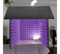 Desktop Soundproof Cover, Microphone Foam Booth Cube, Portable Vocal Booth for Recording, Self Made Sound Booth Box, Isolation Shield Suitable for Studio, Blog, Vocal Use