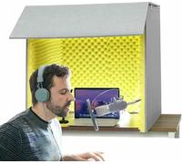 Desktop Soundproof Cover, Microphone Isolation Shield, Portable Vocal Booth for Noise Reduction in Home Studio, Music Recording, and Podcasting