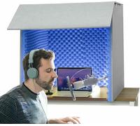 Desktop Soundproof Cover, Microphone Isolation Shield, Portable Vocal Booth for Noise Reduction in Home Studio, Music Recording, and Podcasting