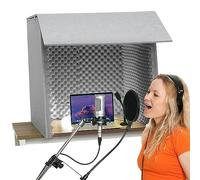 Desktop Soundproof Cover, Sound Isolation Booth Room, Portable Recording Booth to Filter Vocal, Microphone Recording Equipment, for Home Office and Studio