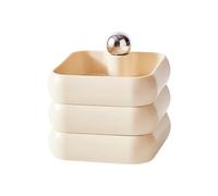 Desktop Storage Box, Layered Display Case with 360 Degree Rotation Jewelry Tray, ABS Multi-Compartment Jewelry Box for Necklaces, Rings, Bracelets, and Cosmetics, 11.5x11.5x11.3cm