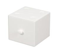 Desktop Storage Box PS Square Stackable Organizer Drawer Office School Home (White)