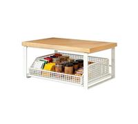 Desktop Storage Rack - Double Layer Heavy Duty Organizer, Kitchen & Counter Basket with Tea Bag Storage, Home Dorm Living Room Accessory, Room Apartment Bar, Desk Organization for Easy Access