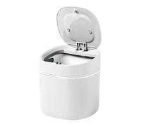 Desktop Trash Can - Desk Garbage Container with Press Lid and Space Saving Compact Design for Clean Organisation | Household Waste Bin and Cosmetics Organizer for Bedroom Bathroom Study Room Nightstan