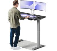 Desktronic Bureau Assis Debout Électrique 120x60cm - Bureau Réglable en Hauteur à Moteurs Électriques Doubles - Commande Tactile - USB - Mémoire - Plateau Bois Européen - Table Assis-Debout