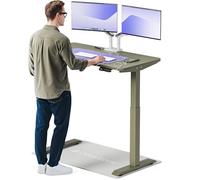Desktronic Bureau Assis-Debout Électrique 120x60cm- Hauteur Réglable - Commande Tactile avec Mémoires - Ports USB - Bois Européen - Table Réglable
