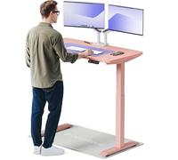 Desktronic Bureau Assis-Debout Électrique 120x60cm- Hauteur Réglable - Commande Tactile avec Mémoires - Ports USB - Bois Européen - Table Réglable