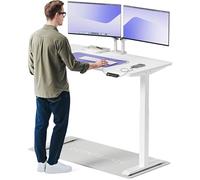 Desktronic Bureau Assis Debout Électrique 140x70cm - Bureau Réglable en Hauteur à Moteurs Électriques Doubles - Commande Tactile - USB - Mémoire - Plateau Bois Européen - Table Assis-Debout