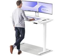 Desktronic Bureau Assis Debout Électrique 140x70cm - Bureau Réglable en Hauteur à Moteurs Électriques Doubles - Commande Tactile - USB - Mémoire - Plateau Bois Européen - Table Assis-Debout