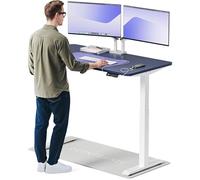 Desktronic Bureau Assis-Debout Électrique 140x70cm- Hauteur Réglable - Commande Tactile avec Mémoires - Ports USB - Bois Européen - Table Réglable