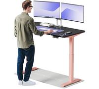 Desktronic Bureau Assis-Debout Électrique 140x70cm- Hauteur Réglable - Commande Tactile avec Mémoires - Ports USB - Bois Européen - Table Réglable