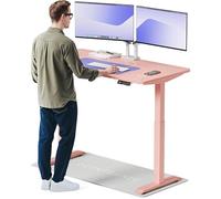 Desktronic Bureau Assis-Debout Électrique 140x70cm- Hauteur Réglable - Commande Tactile avec Mémoires - Ports USB - Bois Européen - Table Réglable