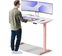 Desktronic Bureau Assis-Debout Électrique 140x70cm- Hauteur Réglable - Commande Tactile avec Mémoires - Ports USB - Bois Européen - Table Réglable
