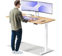 Desktronic Bureau Assis Debout Électrique 160x80cm - Bureau Réglable en Hauteur à Moteurs Électriques Doubles - Commande Tactile - USB - Mémoire - Plateau Bois Européen - Table Assis-Debout