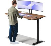 Desktronic Bureau Assis Debout Électrique 160x80cm - Bureau Réglable en Hauteur à Moteurs Électriques Doubles - Commande Tactile - USB - Mémoire - Plateau Bois Européen - Table Assis-Debout