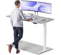 Desktronic Bureau Assis Debout Électrique 160x80cm - Bureau Réglable en Hauteur à Moteurs Électriques Doubles - Commande Tactile - USB - Mémoire - Plateau Bois Européen - Table Assis-Debout