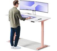 Desktronic Bureau Assis-Debout Électrique 160x80cm- Hauteur Réglable - Commande Tactile avec Mémoires - Ports USB - Bois Européen - Table Réglable