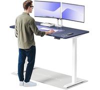 Desktronic Bureau Assis-Debout Électrique 160x80cm- Hauteur Réglable - Commande Tactile avec Mémoires - Ports USB - Bois Européen - Table Réglable