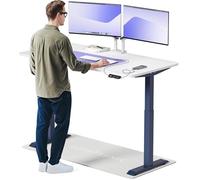 Desktronic Bureau Assis-Debout Électrique 160x80cm- Hauteur Réglable - Commande Tactile avec Mémoires - Ports USB - Bois Européen - Table Réglable