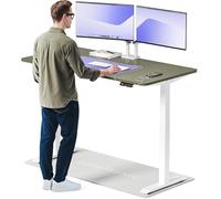 Desktronic Bureau Assis-Debout Électrique 160x80cm- Hauteur Réglable - Commande Tactile avec Mémoires - Ports USB - Bois Européen - Table Réglable