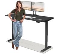 Desktronic Bureau Assis Debout Électrique 180x80 cm - Double Moteur Silencieux, Stabilité Renforcée, Réglable en Hauteur, Mémoire, USB-C HomePro