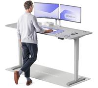 Desktronic Bureau Assis Debout Électrique 200x80 cm - Double Moteur Silencieux, Stabilité Renforcée, Réglable en Hauteur, Mémoire, USB-C HomePro