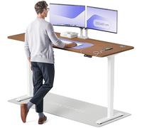 Desktronic Bureau Assis Debout Électrique 200x80cm - Bureau Réglable en Hauteur à Moteurs Électriques Doubles - Commande Tactile - USB - Mémoire - Plateau Bois Européen - Table Assis-Debout