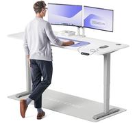 Desktronic Bureau Assis Debout Électrique 200x80cm - Bureau Réglable en Hauteur à Moteurs Électriques Doubles - Commande Tactile - USB - Mémoire - Plateau Bois Européen - Table Assis-Debout