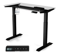 Desktronic Bureau Assis Debout Électrique - Bureau Réglable en Hauteur Stabilisé - Bureau Assis Debout - Commande Tactile - Mémoires - Ports USB Intégrés - Plan de Travail en Bois Européen