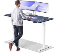 Desktronic Bureau Assis-Debout Électrique - Hauteur Réglable et Stabilisée - Commande Tactile avec Mémoires - Ports USB Intégrés - Tableau Assis-Debout 180x80cm