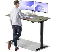 Desktronic Bureau Assis-Debout Électrique - Hauteur Réglable et Stabilisée - Commande Tactile avec Mémoires - Ports USB Intégrés - Tableau Assis-Debout 160x80cm