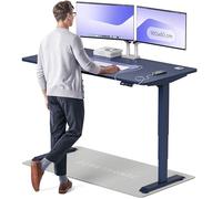 Desktronic Bureau Assis-Debout Électrique - Hauteur Réglable et Stabilisée - Commande Tactile avec Mémoires - Ports USB Intégrés - Tableau Assis-Debout 160x80cm