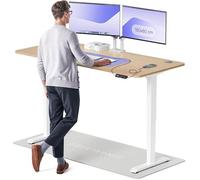 Desktronic Bureau Assis-Debout Électrique - Plateau de Table en Bois Massif - Hauteur Réglable et Stabilisée - Commande Tactile avec Mémoires - Ports USB Intégrés - Tableau Assis-Debout 180x80cm