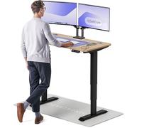 Desktronic Bureau Assis-Debout Électrique - Plateau de Table en Bois Massif - Hauteur Réglable et Stabilisée - Commande Tactile avec Mémoires - Ports USB Intégrés - Tableau Assis-Debout 120x60cm