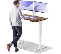 Desktronic Bureau Assis-Debout Électrique - Plateau de Table en Bois Massif - Hauteur Réglable et Stabilisée - Commande Tactile avec Mémoires - Ports USB Intégrés - Tableau Assis-Debout 120x60cm