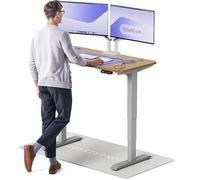 Desktronic Bureau Assis-Debout Électrique - Plateau de Table en Bois Massif - Hauteur Réglable et Stabilisée - Commande Tactile avec Mémoires - Ports USB Intégrés - Tableau Assis-Debout 120x60cm