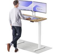 Desktronic Bureau Assis-Debout Électrique - Plateau de Table en Bois Massif - Hauteur Réglable et Stabilisée - Commande Tactile avec Mémoires - Ports USB Intégrés - Tableau Assis-Debout 120x60cm