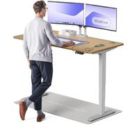 Desktronic Bureau Assis-Debout Électrique - Plateau de Table en Bois Massif - Hauteur Réglable et Stabilisée - Commande Tactile avec Mémoires - Ports USB Intégrés - Tableau Assis-Debout 160x80cm