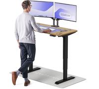 Desktronic Bureau Assis-Debout Électrique - Plateau de Table en Bois Massif - Hauteur Réglable et Stabilisée - Commande Tactile avec Mémoires - Ports USB Intégrés - Tableau Assis-Debout 120x60cm